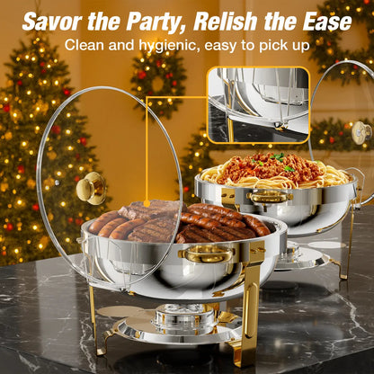 WARMOUNTS 5-Quart Buffet Warmer Set — Ideal for Parties, Catering Events, Weddings, and Banquets