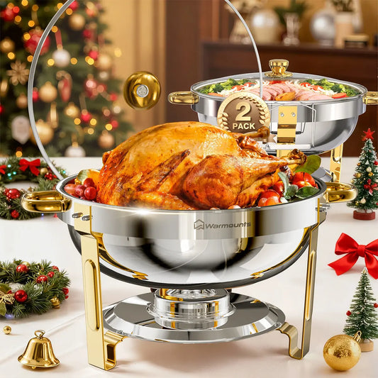 WARMOUNTS 5-Quart Buffet Warmer Set — Ideal for Parties, Catering Events, Weddings, and Banquets