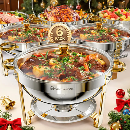 WARMOUNTS 5-Quart Buffet Warmer Set — Ideal for Parties, Catering Events, Weddings, and Banquets