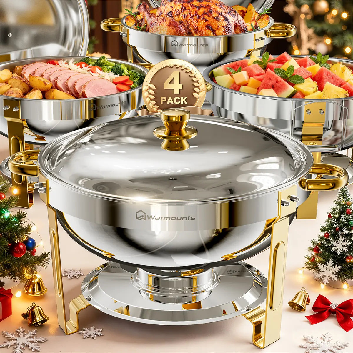 WARMOUNTS 5-Quart Buffet Warmer Set — Ideal for Parties, Catering Events, Weddings, and Banquets