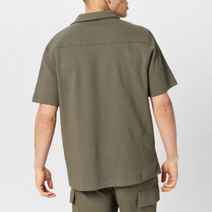 Camisa Masculina Verão Colarinho Alto