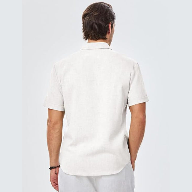 Camisa Masculina Colarinho Alto Casual